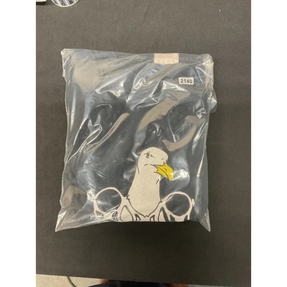 Hanes Mens T-Shirt Black Seagull Bling Bling Graphic Print 2XL